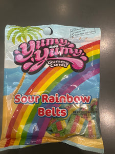 Yummy yumy sour Rainbow Belts 128g