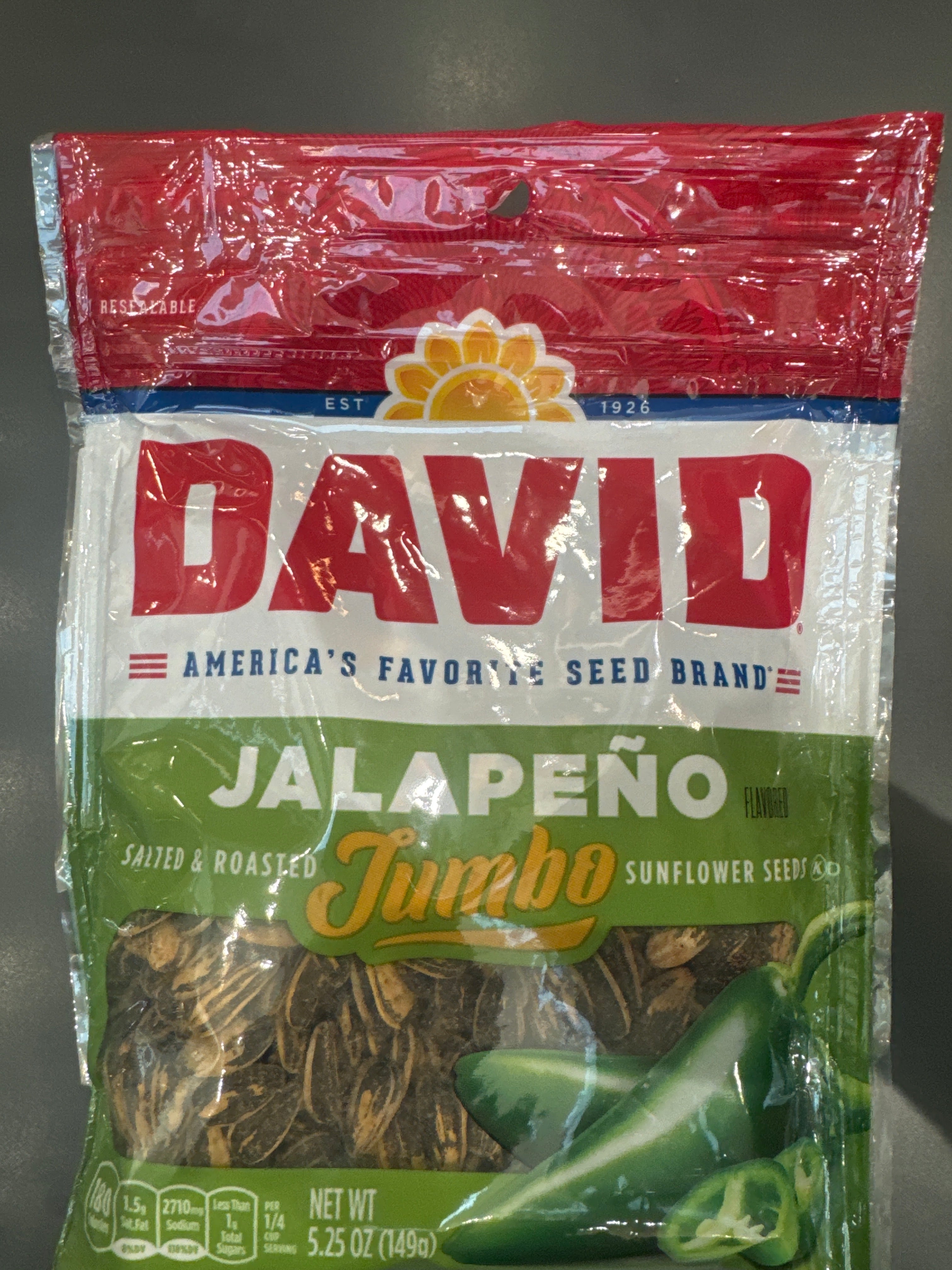 David jalapeño jumbo sunflower seeds 149g