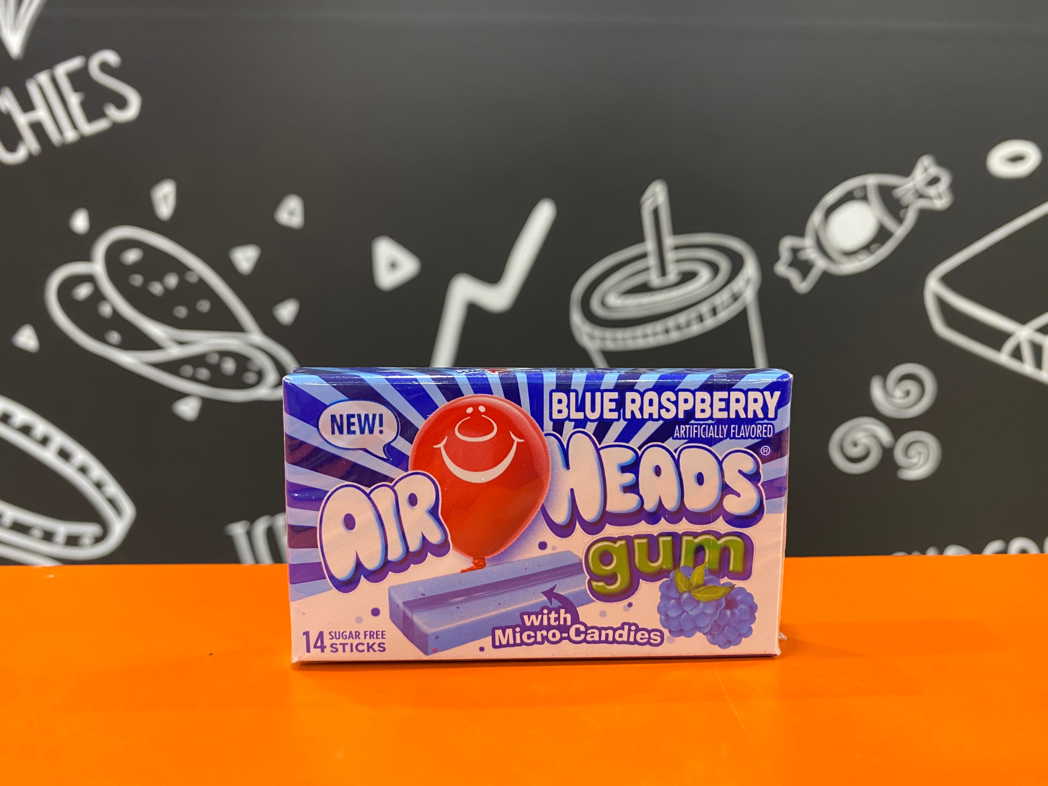 Airheads Blue Raspberry Gum with Micro Candies